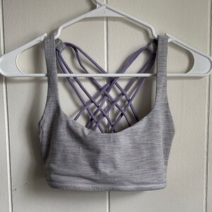 Lululemon Free To Be Bra Wild We Are From Space in Gray and Iris Sz 6